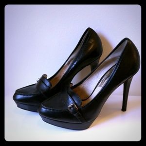 Michael Michael Kors Black Leather Platforms